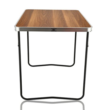 Discountershop Folding Table 80x60 cm – Foldable Camping Table with Wood Look – Portable Garden Table with Handle for 1-2 People