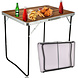 Discountershop Klaptafel 80x60 cm – Inklapbare Campingtafel met Houtlook – Opvouwbare Tuintafel met Handvat voor 1-2 Personen