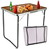 Klaptafel 80x60 cm – Inklapbare Campingtafel met Houtlook – Opvouwbare Tuintafel met Handvat voor 1-2 Personen