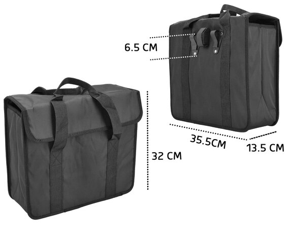 Discountershop Enkele Fietstas Zwart - 20 Liter – Pakafstas met Reflectie – Waterafstotend – Universele Bevestiging