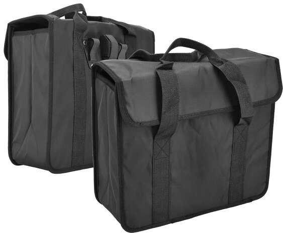 Discountershop Single Bicycle Pannier Black – 20L – Bike Bag with Reflective Strips – Water-Resistant – Universal Mounting