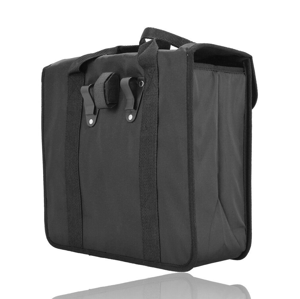 Discountershop Single Bicycle Pannier Black – 20L – Bike Bag with Reflective Strips – Water-Resistant – Universal Mounting
