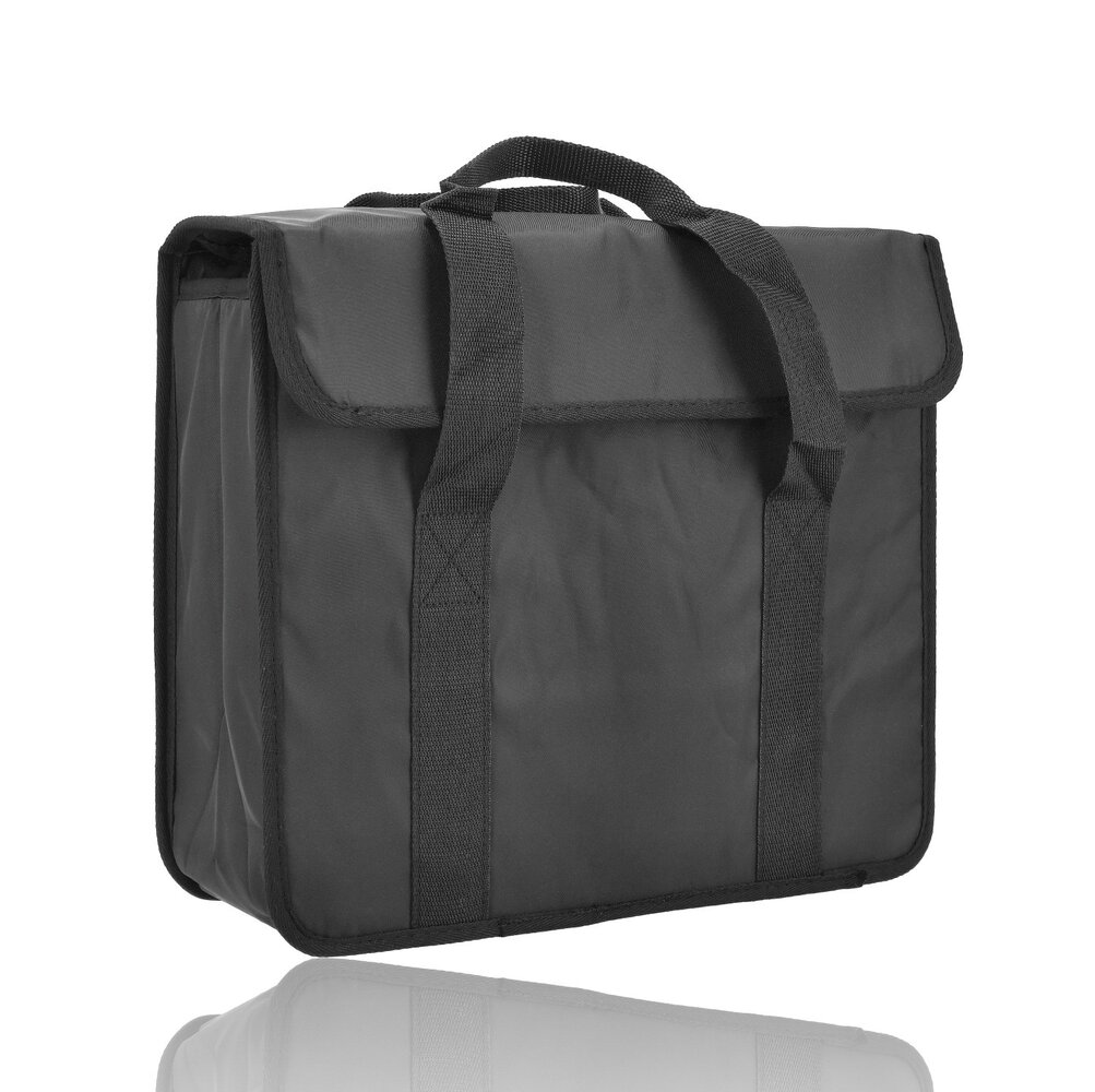 Discountershop Single Bicycle Pannier Black – 20L – Bike Bag with Reflective Strips – Water-Resistant – Universal Mounting