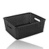 Black Storage Basket – ±12L Plastic Storage Bins with Handles – Multi-Purpose Storage Organizer for Home Storage