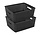 Black Storage Basket – ±12L Plastic Storage Bins with Handles – Multi-Purpose Storage Organizer for Home Storage