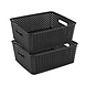 Discountershop Black Storage Basket – ±12L Plastic Storage Bins with Handles – Multi-Purpose Storage Organizer for Home Storage Discountershop Black Storage Basket – ±12L Plastic Storage Bins with Handles – Multi-Purpose Storage Organizer for Home Storage