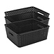 Discountershop Black Storage Basket – ±12L Plastic Storage Bins with Handles – Multi-Purpose Storage Organizer for Home Storage Discountershop Black Storage Basket – ±12L Plastic Storage Bins with Handles – Multi-Purpose Storage Organizer for Home Storage
