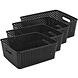 Discountershop Black Storage Basket – ±12L Plastic Storage Bins with Handles – Multi-Purpose Storage Organizer for Home Storage Discountershop Black Storage Basket – ±12L Plastic Storage Bins with Handles – Multi-Purpose Storage Organizer for Home Storage