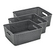 Discountershop Opbergmand Grijs – ±12 Liter Kunststof Opbergmanden - Mandjes Riet met Handgrepen – Multifunctionele Kast Organizer Voor Opslag