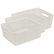 Discountershop White Storage Basket – ±12L Plastic Storage Baskets with Handles – Multi-Purpose Storage Box for Storage