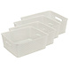 Discountershop White Storage Basket – ±12L Plastic Storage Baskets with Handles – Multi-Purpose Storage Box for Storage