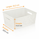 Discountershop White Storage Basket – ±12L Plastic Storage Baskets with Handles – Multi-Purpose Storage Box for Storage