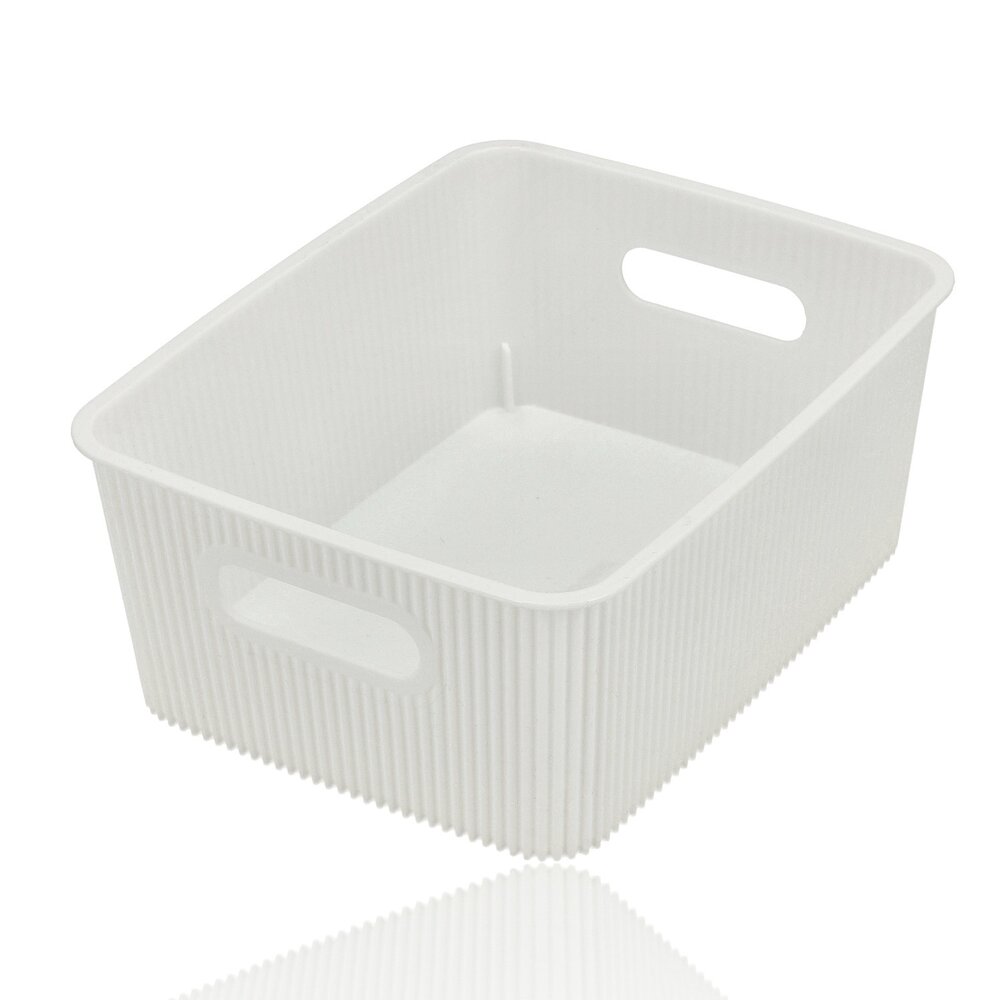 Discountershop Storage Basket 6L Plastic – Kitchen Cabinet Organizer, Closet Organizer, Toy Storage Basket for Kids Room – Storage Box White