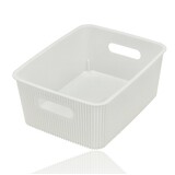 Discountershop Storage Basket 6L Plastic – Kitchen Cabinet Organizer, Closet Organizer, Toy Storage Basket for Kids Room – Storage Box White