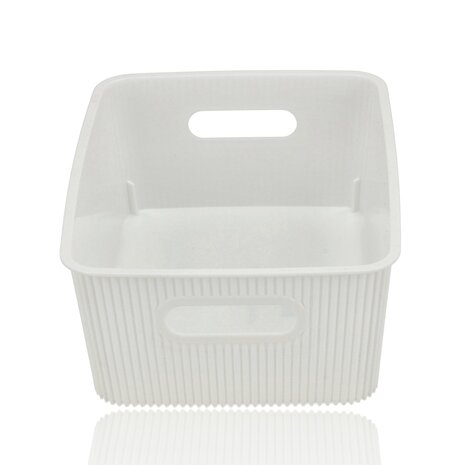 Discountershop Opbergmand 6 Liter Kunststof – Kast Organizer, Keukenkast Organizer, Opbergmand Kinderkamer en Speelgoed – Opbergdoos Wit