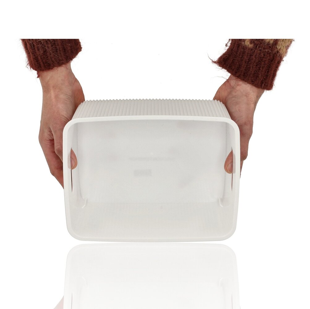 Discountershop Opbergmand 6 Liter Kunststof – Kast Organizer, Keukenkast Organizer, Opbergmand Kinderkamer en Speelgoed – Opbergdoos Wit