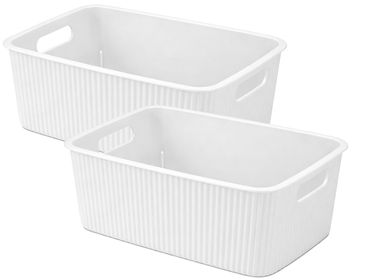 Discountershop Storage Basket 6L Plastic – Kitchen Cabinet Organizer, Closet Organizer, Toy Storage Basket for Kids Room – Storage Box White
