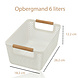 Discountershop Opbergmand met Houten Handvat – 6L Kunststof Opbergmand – Keukenkast Organizer, Kledingkast Organizer, Opbergmand Speelgoed Kinderkamer