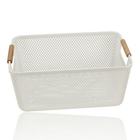 Discountershop Opbergmand met Houten Handvat – 12L Kunststof Opbergmand voor Keuken, Kast en Kinderkamer – Organizer voor Opslag Discountershop Opbergmand met Houten Handvat – 12L Kunststof Opbergmand voor Keuken, Kast en Kinderkamer – Organizer voor Opslag