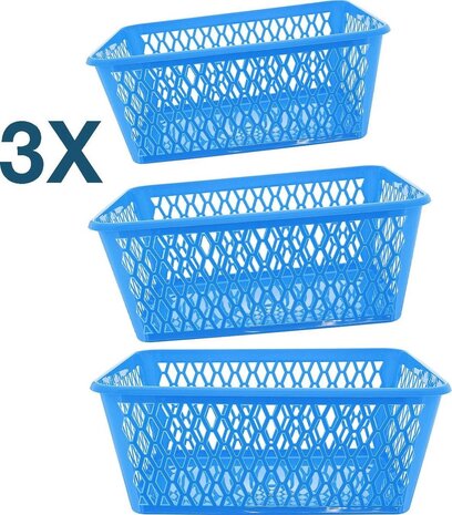 Discountershop Opbergbox - Opbergmandje - Kantoor opbergbox - opbergmand kantoor - Opbergmand 37,5 x 26 x 15 cm - 15 ltr. ca