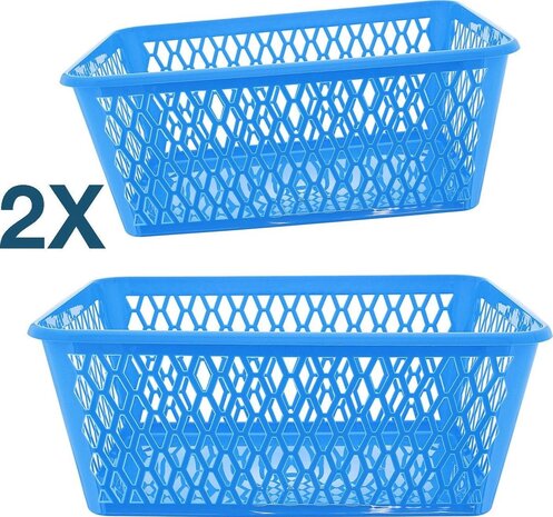 Discountershop Opbergbox - Opbergmandje - Kantoor opbergbox - opbergmand kantoor - Opbergmand 37,5 x 26 x 15 cm - 15 ltr. ca