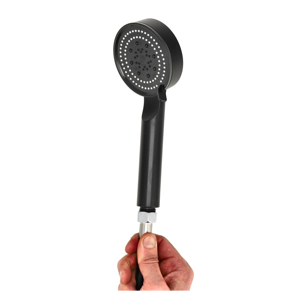 Discountershop Douchekop Zwart met Doucheslang – Handdouche 5 Straalstanden – Anti-Kalk – 150 cm Slang – Universele G1/2 Aansluiting