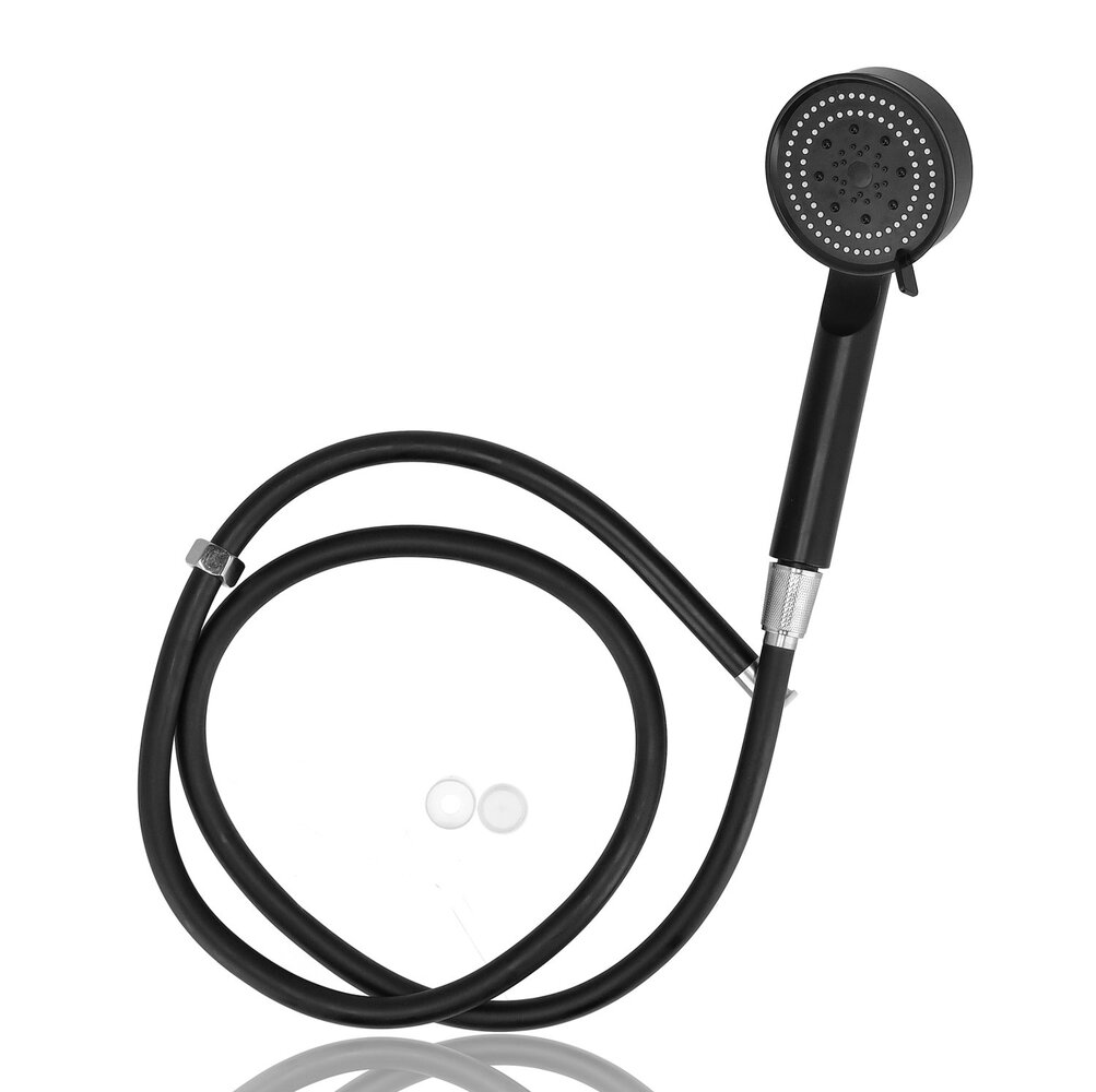 Discountershop Douchekop Zwart met Doucheslang – Handdouche 5 Straalstanden – Anti-Kalk – 150 cm Slang – Universele G1/2 Aansluiting