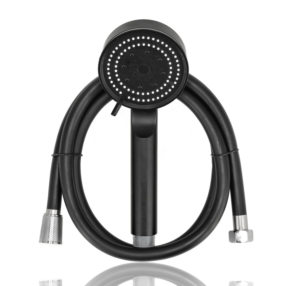 Discountershop Douchekop Zwart met Doucheslang – Handdouche 5 Straalstanden – Anti-Kalk – 150 cm Slang – Universele G1/2 Aansluiting