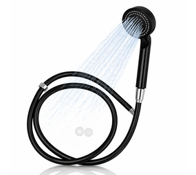Discountershop Black Shower Head with Hose – Handheld Shower 5 Spray Modes – Anti-Limescale – 150 cm Hose – Universal G1/2 Connection