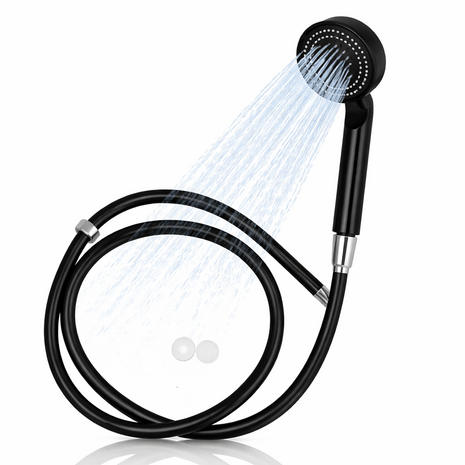 Discountershop Douchekop Zwart met Doucheslang – Handdouche 5 Straalstanden – Anti-Kalk – 150 cm Slang – Universele G1/2 Aansluiting