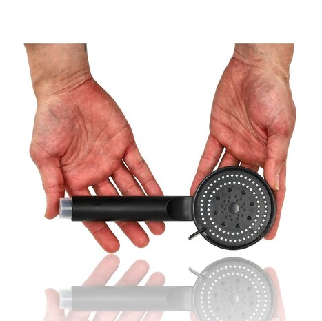 Discountershop Black Shower Head with Hose – Handheld Shower 5 Spray Modes – Anti-Limescale – 150 cm Hose – Universal G1/2 Connection