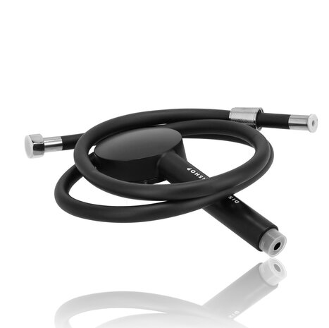 Discountershop Black Shower Head with Hose – Handheld Shower 5 Spray Modes – Anti-Limescale – 150 cm Hose – Universal G1/2 Connection