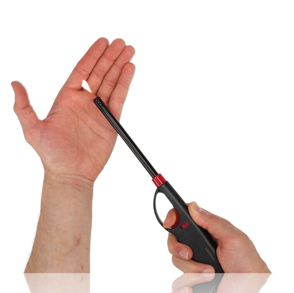 Discountershop Beste BBQ Aansteker 27cm Windproof – Lange Hervulbare Gasaansteker met Kinderbescherming voor BBQ, Kaarsen & Open Haard