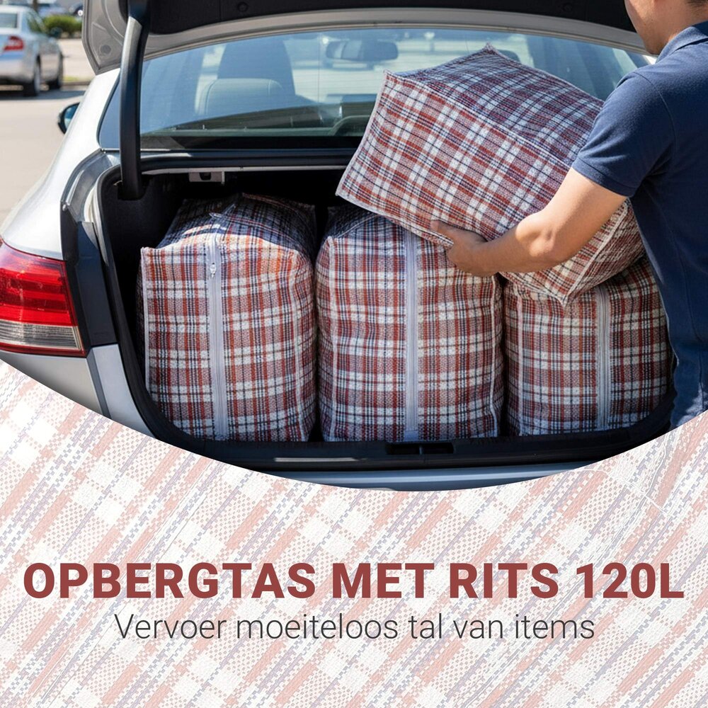 Discountershop Opbergtas 120L met Rits – XXL Opbergzak voor Kleding, Dekbedden, Beddengoed & Verhuizen – Grote Opvouwbare Opbergtas Discountershop Opbergtas 120L met Rits – XXL Opbergzak voor Kleding, Dekbedden, Beddengoed & Verhuizen – Grote Opvouwbare Opbergtas