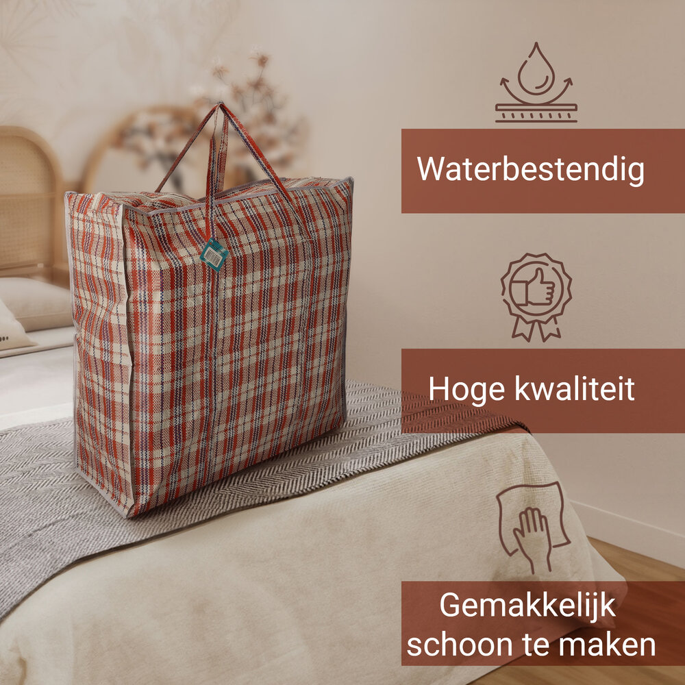 Discountershop Opbergtas 120L met Rits – XXL Opbergzak voor Kleding, Dekbedden, Beddengoed & Verhuizen – Grote Opvouwbare Opbergtas Discountershop Opbergtas 120L met Rits – XXL Opbergzak voor Kleding, Dekbedden, Beddengoed & Verhuizen – Grote Opvouwbare Opbergtas