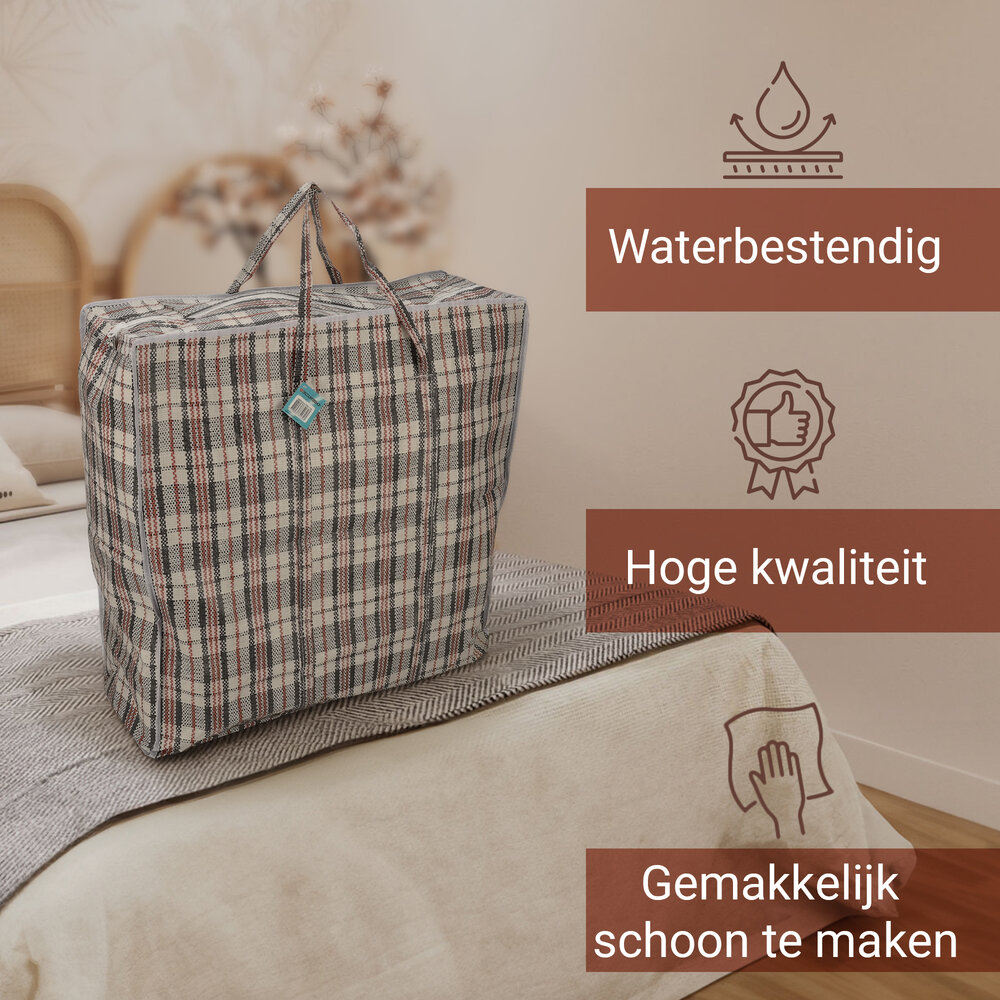 Discountershop Opbergtas 120L met Rits – XXL Opbergzak voor Kleding, Dekbedden, Beddengoed & Verhuizen – Opvouwbare Grote Opbergtas Discountershop Opbergtas 120L met Rits – XXL Opbergzak voor Kleding, Dekbedden, Beddengoed & Verhuizen – Opvouwbare Grote Opbergtas