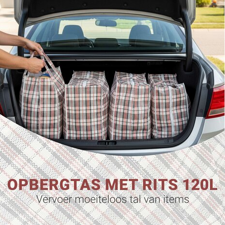 Discountershop Opbergtas 120L met Rits – XXL Opbergzak voor Kleding, Dekbedden, Beddengoed & Verhuizen – Opvouwbare Grote Opbergtas Discountershop Opbergtas 120L met Rits – XXL Opbergzak voor Kleding, Dekbedden, Beddengoed & Verhuizen – Opvouwbare Grote Opbergtas