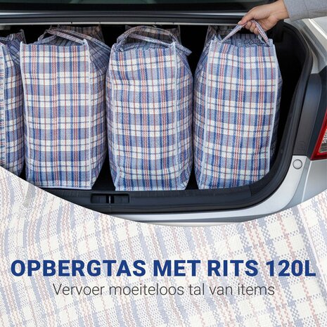 Discountershop Opbergtas 120L met Rits – Extra Grote Opbergzak voor Kleding, Dekbedden & Verhuizen – XXL Opvouwbare Opbergtas Discountershop Opbergtas 120L met Rits – Extra Grote Opbergzak voor Kleding, Dekbedden & Verhuizen – XXL Opvouwbare Opbergtas