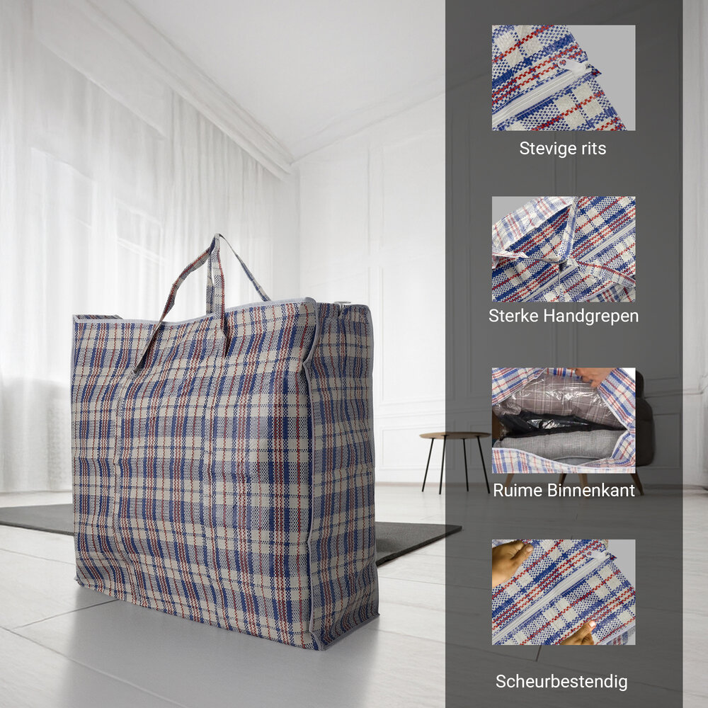 Discountershop Opbergtas 120L met Rits – Extra Grote Opbergzak voor Kleding, Dekbedden & Verhuizen – XXL Opvouwbare Opbergtas Discountershop Opbergtas 120L met Rits – Extra Grote Opbergzak voor Kleding, Dekbedden & Verhuizen – XXL Opvouwbare Opbergtas