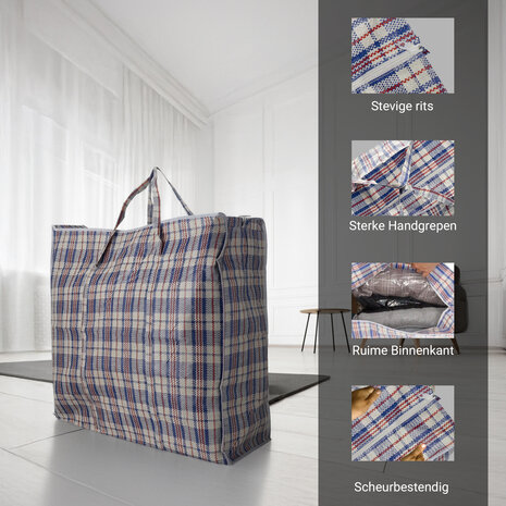 Discountershop Opbergtas 120L met Rits – Extra Grote Opbergzak voor Kleding, Dekbedden & Verhuizen – XXL Opvouwbare Opbergtas Discountershop Opbergtas 120L met Rits – Extra Grote Opbergzak voor Kleding, Dekbedden & Verhuizen – XXL Opvouwbare Opbergtas