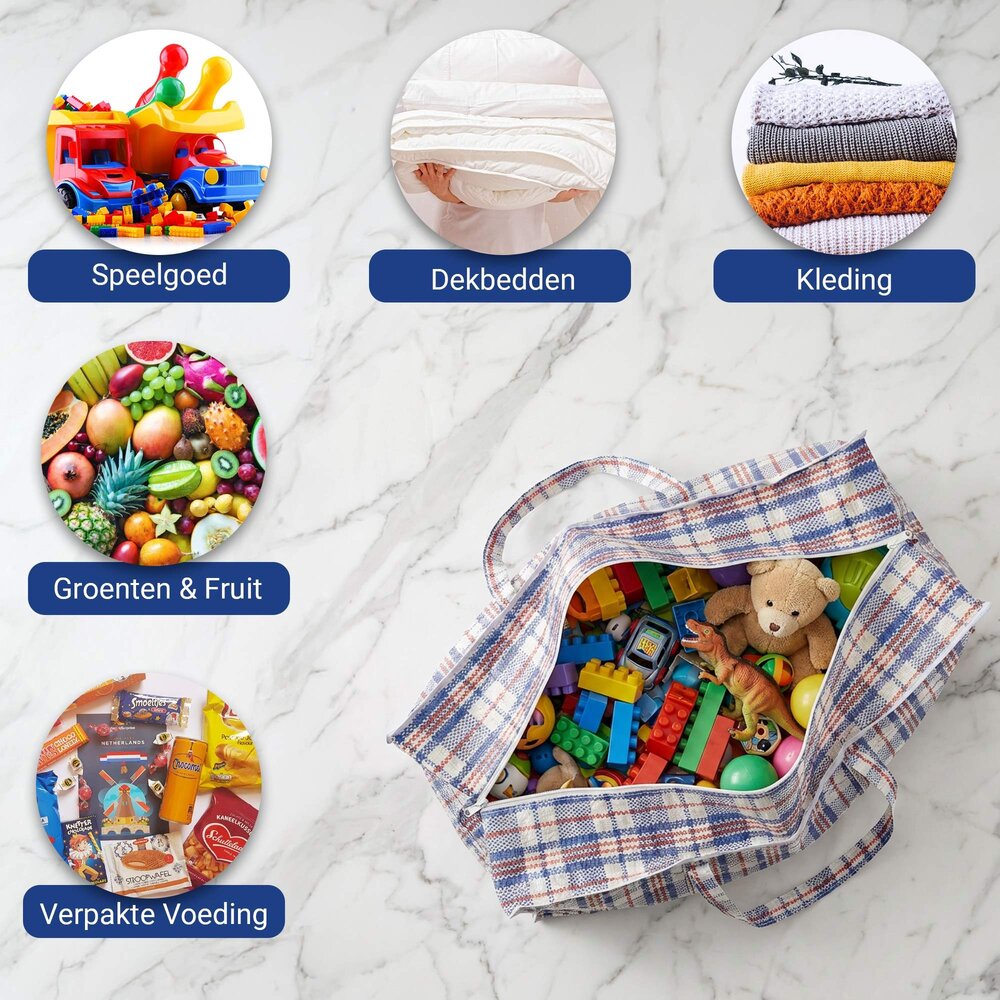 Discountershop Opbergtas 120L met Rits – Extra Grote Opbergzak voor Kleding, Dekbedden & Verhuizen – XXL Opvouwbare Opbergtas Discountershop Opbergtas 120L met Rits – Extra Grote Opbergzak voor Kleding, Dekbedden & Verhuizen – XXL Opvouwbare Opbergtas
