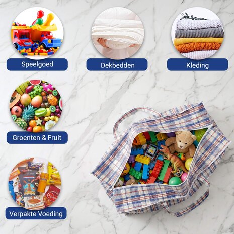 Discountershop Opbergtas 120L met Rits – Extra Grote Opbergzak voor Kleding, Dekbedden & Verhuizen – XXL Opvouwbare Opbergtas Discountershop Opbergtas 120L met Rits – Extra Grote Opbergzak voor Kleding, Dekbedden & Verhuizen – XXL Opvouwbare Opbergtas
