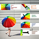 Discountershop Rainbow Umbrella – Large Long Umbrella Ø98 cm – 16 Rib Rainbow Umbrella – Waterproof Rain Umbrella for Men, Women & Kids