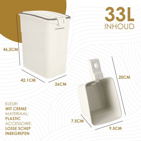 Discountershop Voedselcontainer Hond & Kat – Luchtdichte Brokkencontainer met Wieltjes & Schep – BPA-vrij & Hygiënisch