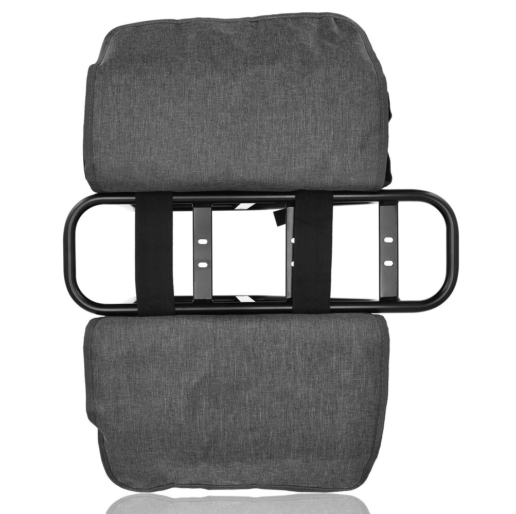 Discountershop Double Pannier Bag Black – 40 Liters – Rack Bag Water-Resistant – Universal Mounting – Rear Rack Bicycle Bag