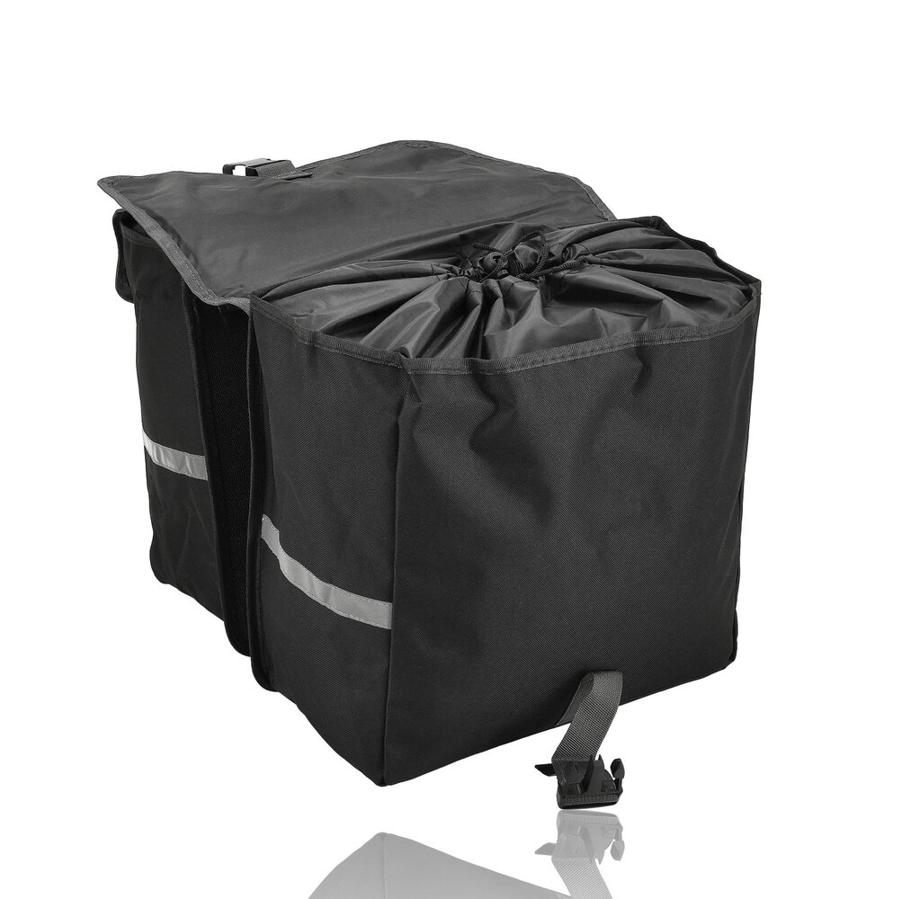 Discountershop Dubbele Fietstas Zwart - 40 Liter – Pakafstas Waterafstotend – Universele Bevestiging - Fietstas Achterdrager