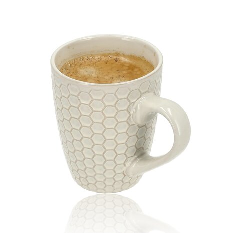 Discountershop Coffee Cup 370ml – Ceramic Coffee Mug with Handle – Stoneware Coffee & Tea Mug – Large Mug for Coffee, Cappuccino & Latte