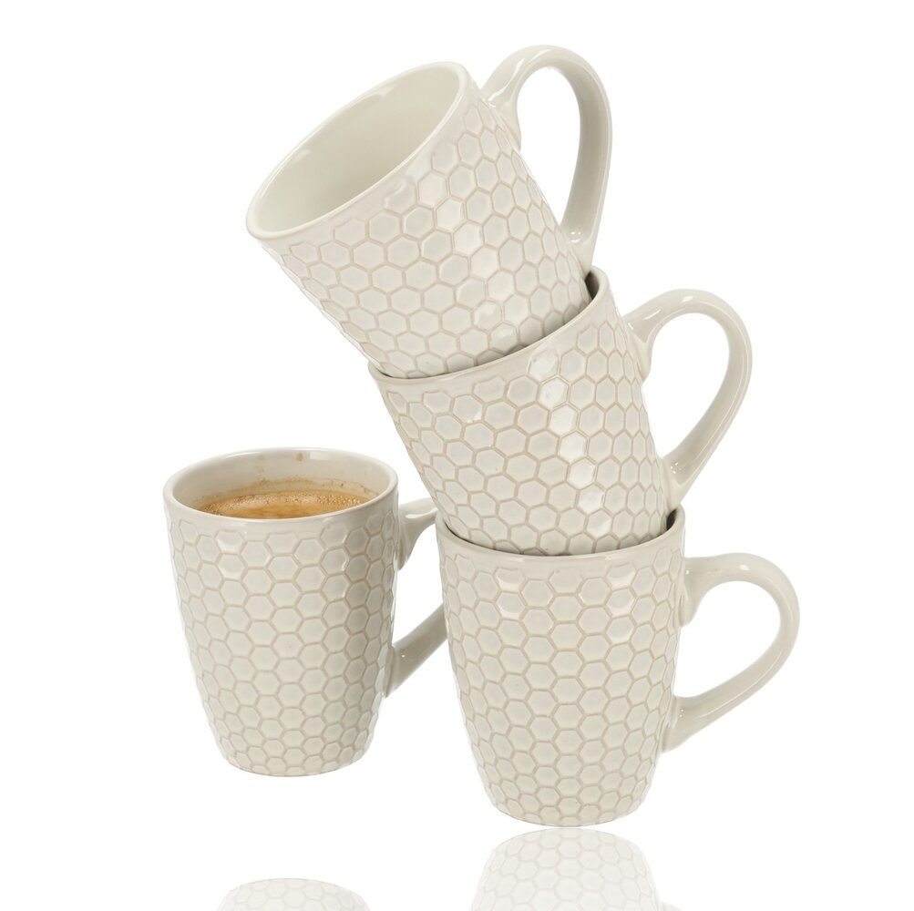 Discountershop Coffee Cup 370ml – Ceramic Coffee Mug with Handle – Stoneware Coffee & Tea Mug – Large Mug for Coffee, Cappuccino & Latte