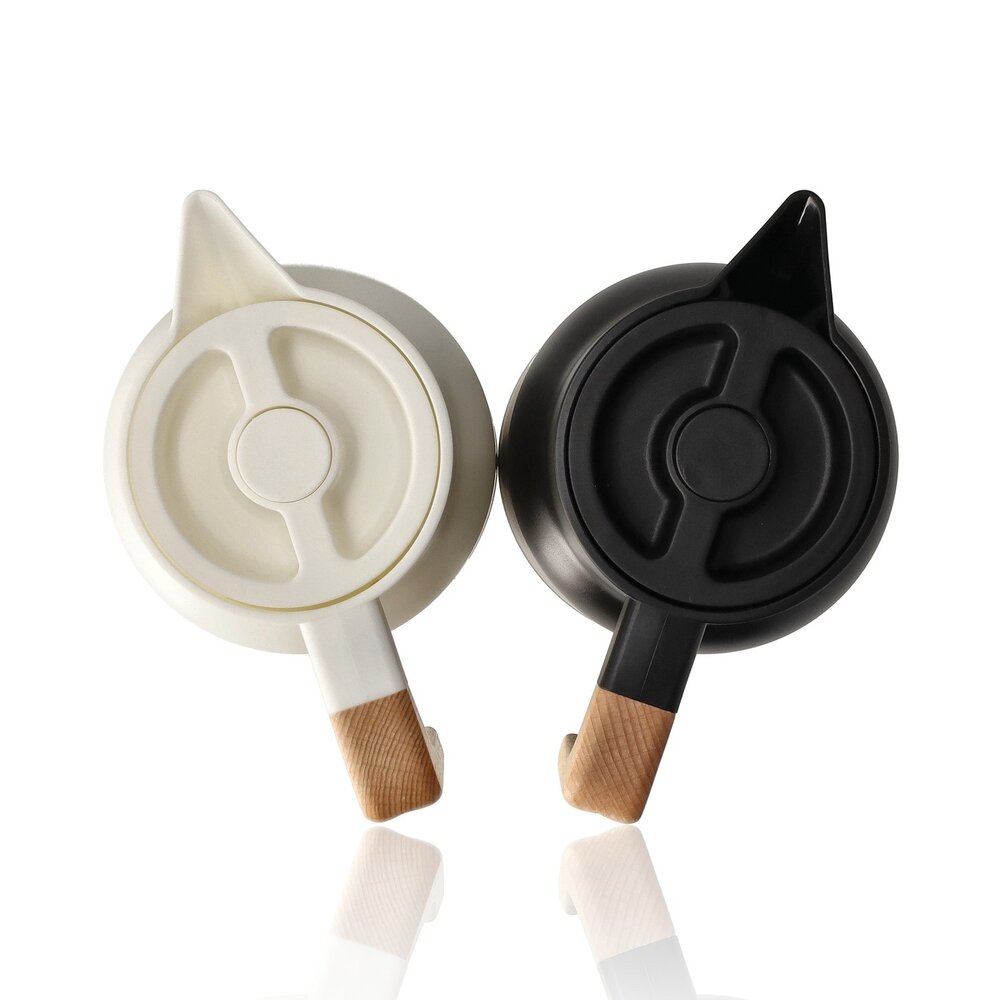 Discountershop Thermos Flask 1 Liter Stainless Steel – Double Wall Insulated Coffee & Tea Jug – Coffee Carafe with Wooden Handle – Kitchen Accessories