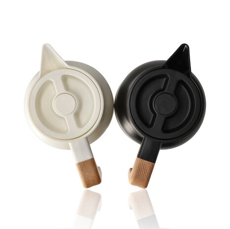 Discountershop Thermos Flask 1 Liter Stainless Steel – Double Wall Insulated Coffee & Tea Jug – Coffee Carafe with Wooden Handle – Kitchen Accessories